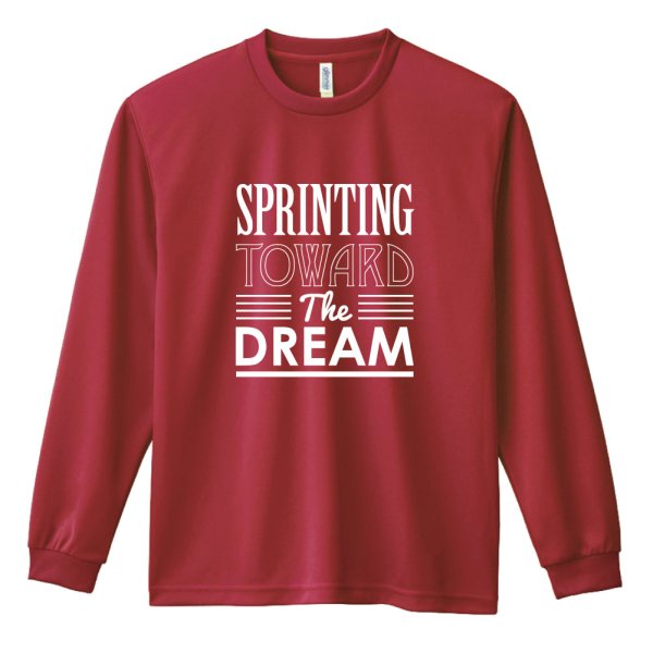 画像1: Sprinting toward the dream 長袖ドライ陸上/ランニングTシャツ