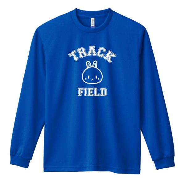 画像1: カレッジデザイン風 TRACK & FIELD 長袖ドライ陸上/ランニングTシャツ (1)